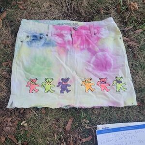 Tie dye grateful dead skirt
